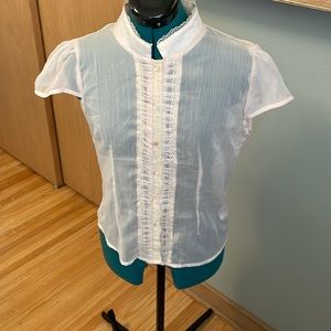 Sheer vintage style Tatyana  Blouse Sz L